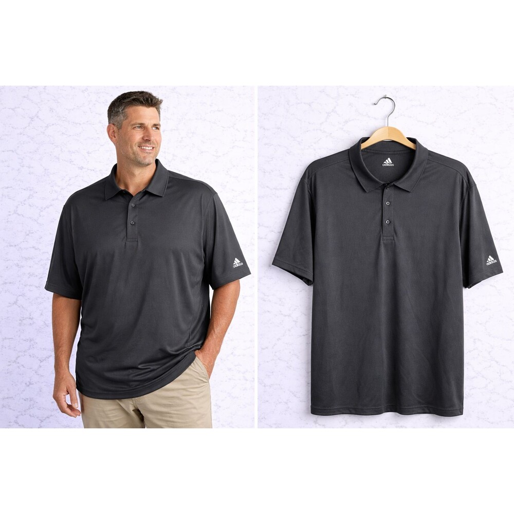 Adidas Golf Shirt Short Sleeve Gray 3XL Short Sleeve Collar Athletic Active